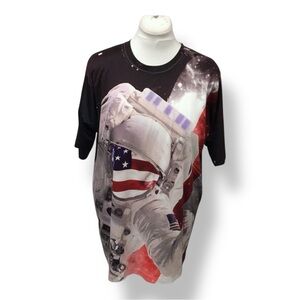 Get A Life Mens Short Sleeve All Over Graphic T-Shirt American Astronaut, sz XL